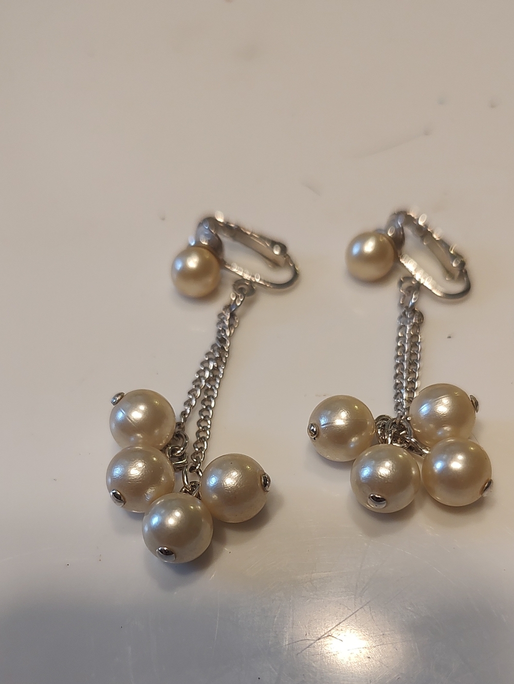 vintage Sarah Coventry "Pearl Showers" clip-on earrings